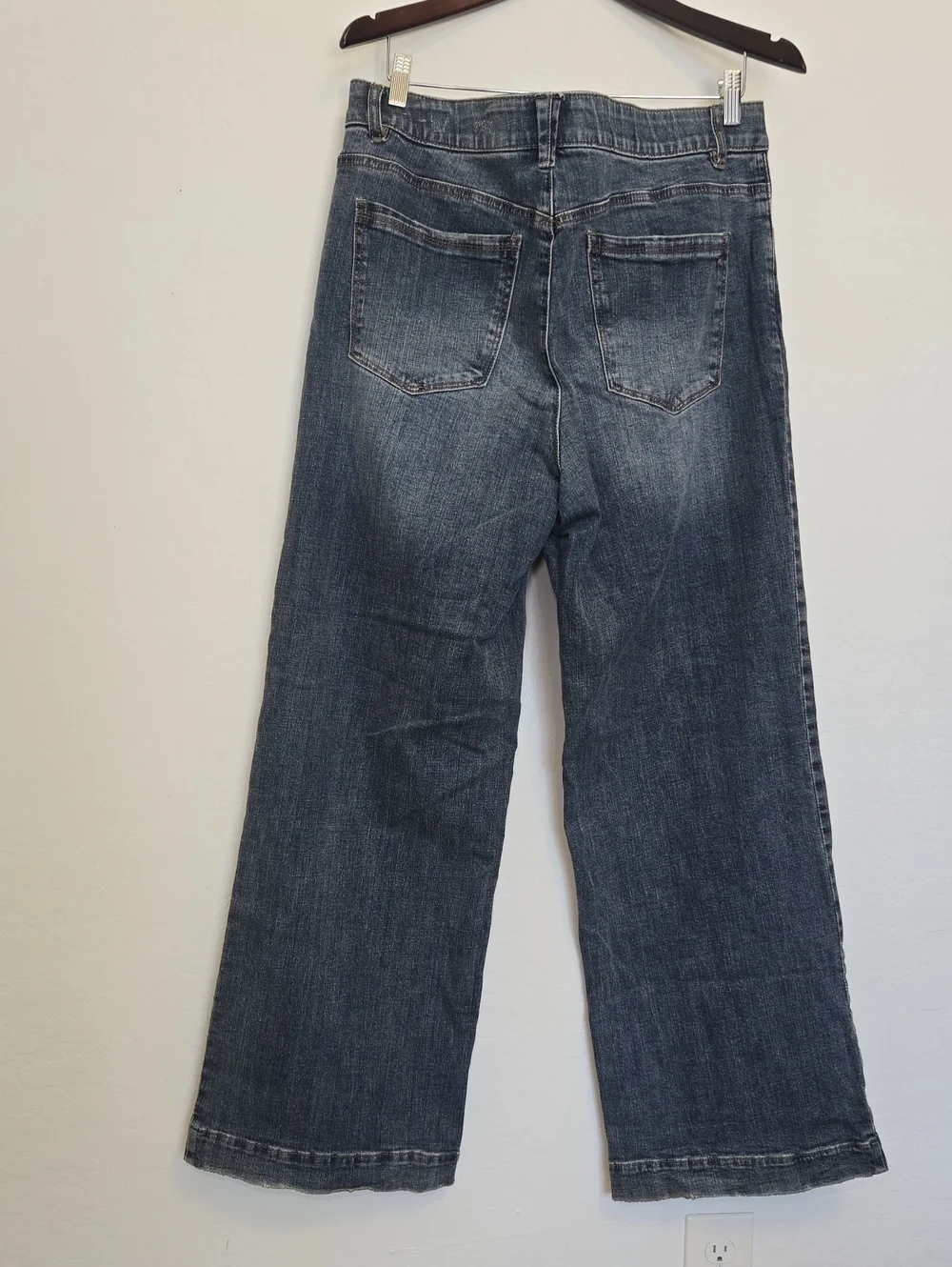 Wit  & Wisdom Sam High Rise Wide Leg Jeans Blue Flawless Fit Stretch Size 14 NWO